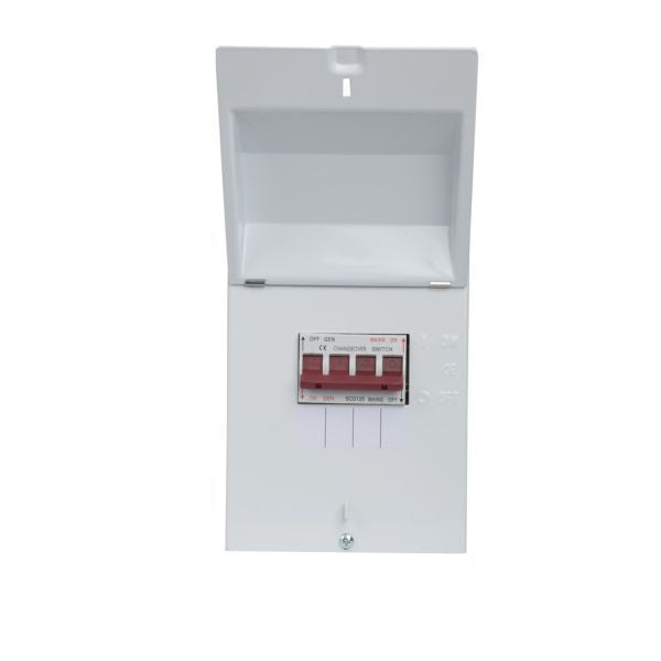 Fusebox SCO125 125A Changeover Switch 1P + N In metal enclosure