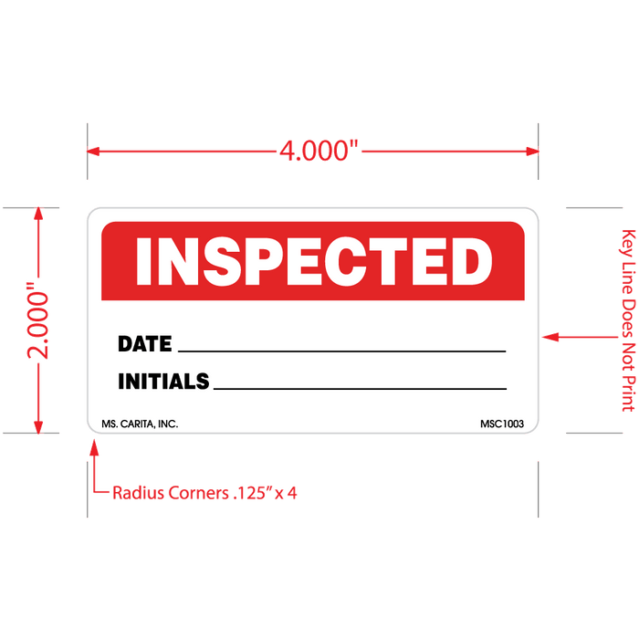 Inspected Labels, 2 Inch x 4 Inch, 500 per Roll