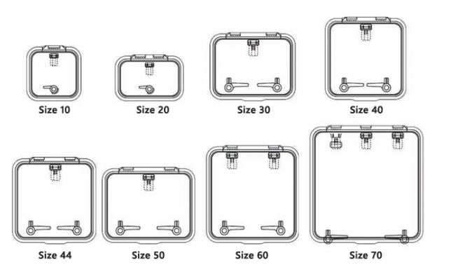OCEANSOUTH - LEWMAR Sailboat High Profile Hatch Covers. Various Sizes Specifications in Art