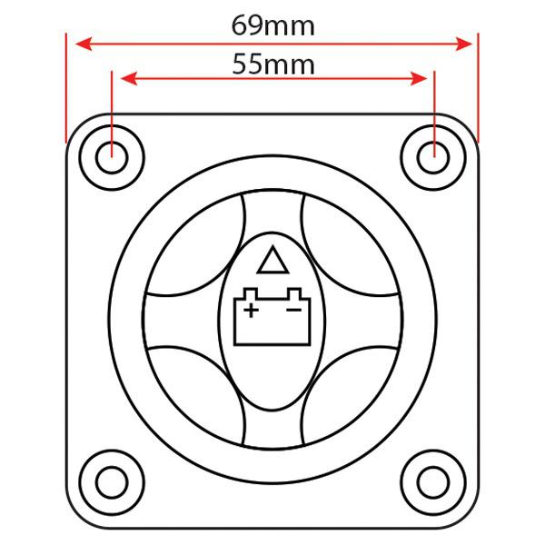 Relaxn Battery Master Switch Rotary Style w/ 4 Positions - Surface Mount