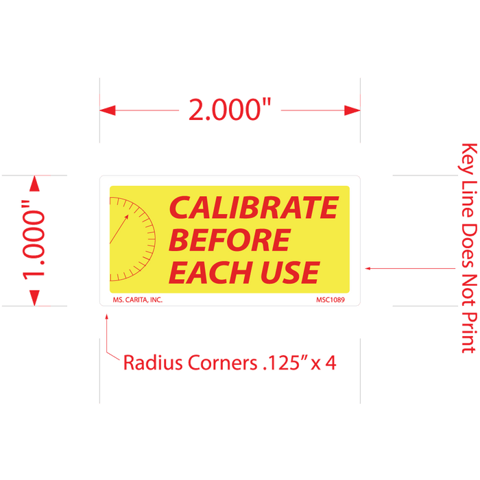 Calibrate Before Each Use with Scale Labels - 1 Inch x 2 Inch, 1000 per Roll