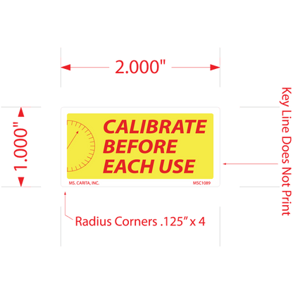 Calibrate Before Each Use with Scale Labels - 1 Inch x 2 Inch, 1000 per Roll