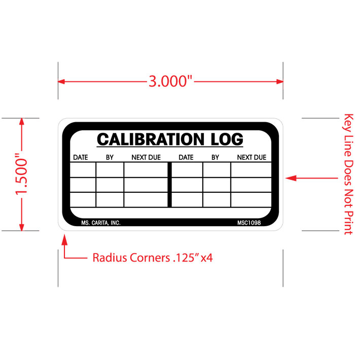 Calibration Log Labels - 1.5 Inch x 3 Inch, 500 per Roll
