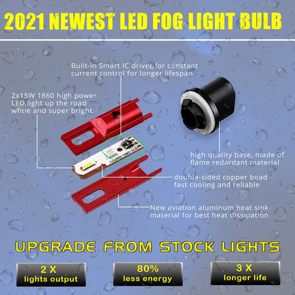 CAN-Bus 899 880 Fog Lights Super Bright LED Bulbs 893 884 892 H27 12V -Alla Lighting