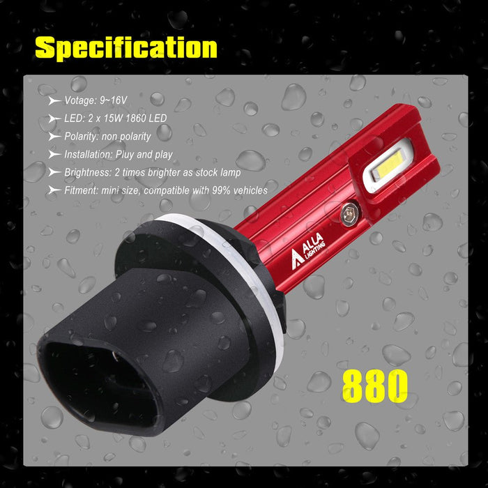 CAN-Bus 899 880 Fog Lights Super Bright LED Bulbs 893 884 892 H27 12V -Alla Lighting