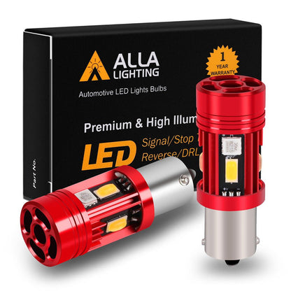 CAN Bus BAU15S PY21W 7507 LED Bulbs Amber Yellow Turn Signal Lights -Alla Lighting