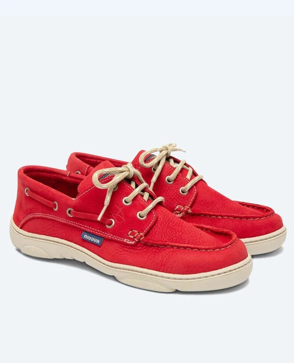 Christophe Auguin Unisex City P Boat Shoe - Rouge / Red - Bosuns Boat