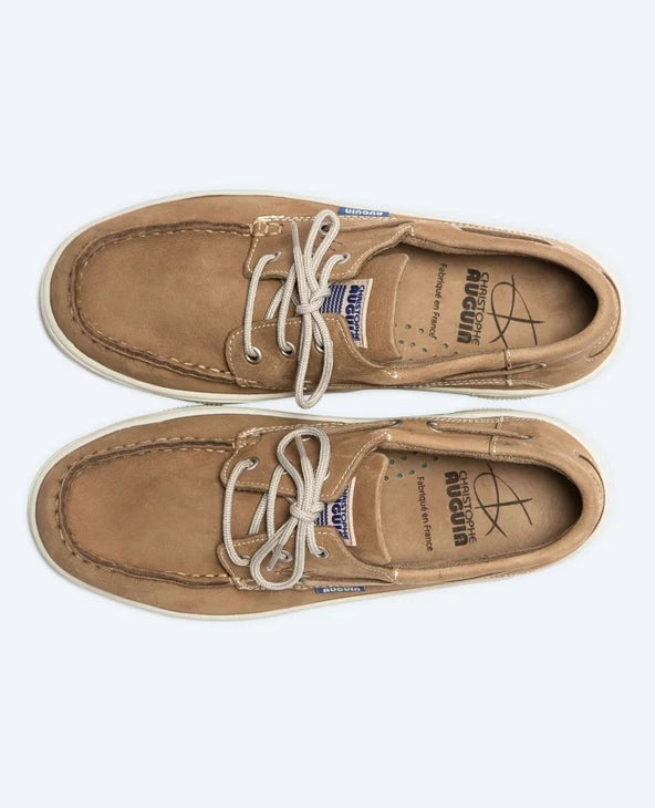 Christophe Auguin Unisex City P Boat Shoe - Taupe - Bosuns Boat