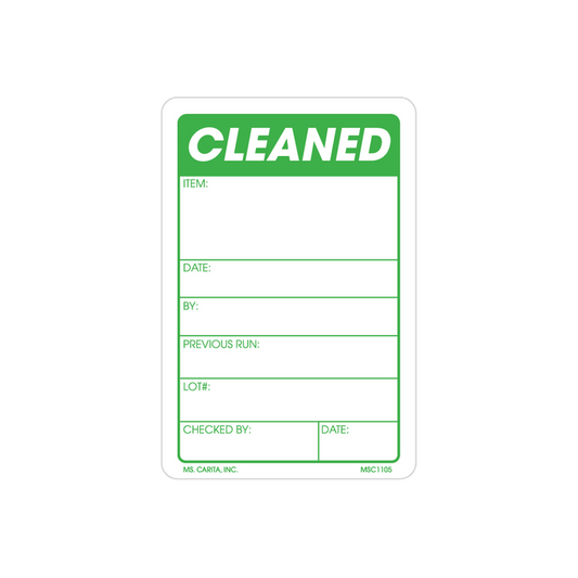 Cleaned Labels, 3 Inch x 2 Inch, 500 per Roll
