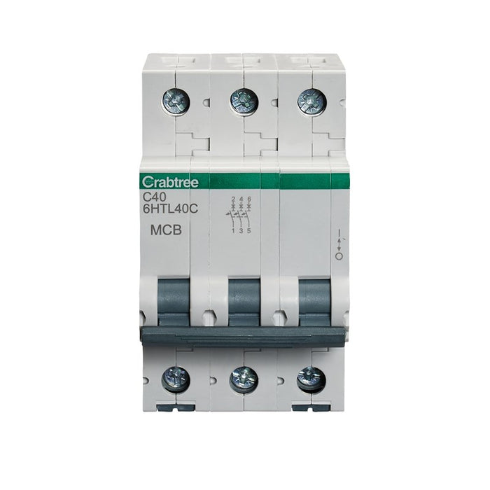 Crabtree 6HTL40C 40A TP MCB Type C 10kA