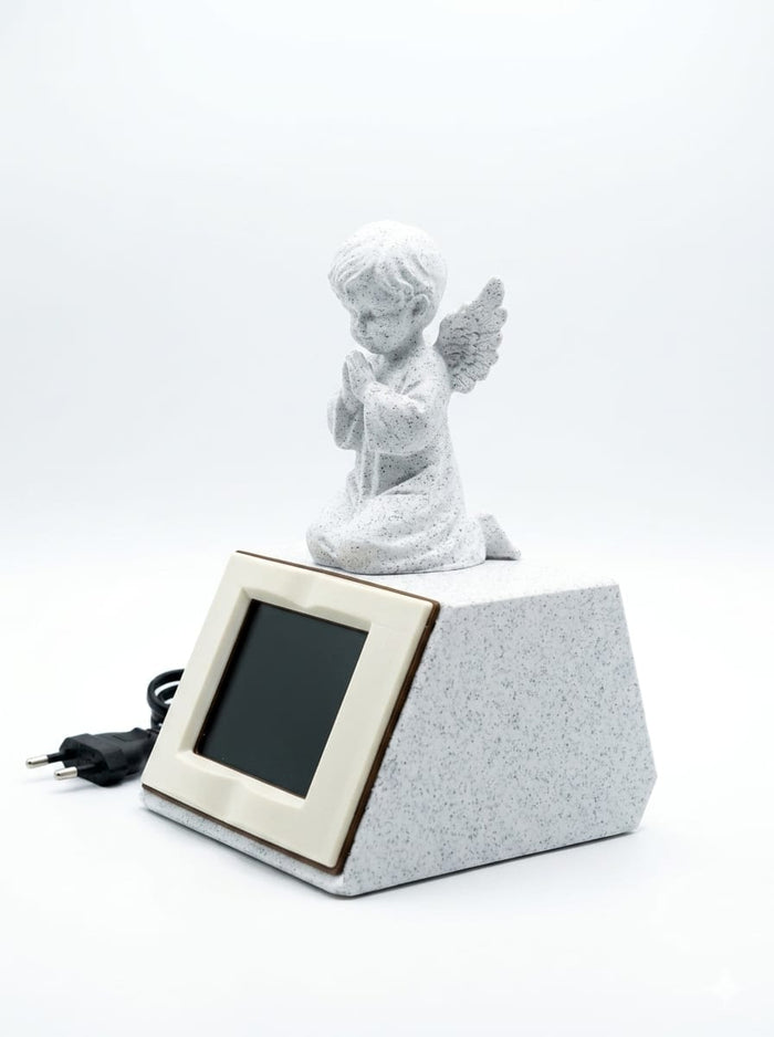 Daily Bible Verse Display with Angel Figurine – WiFi Connected Inspirational Scripture Device