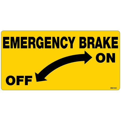 Emergency Brake Decals, Pack of 10