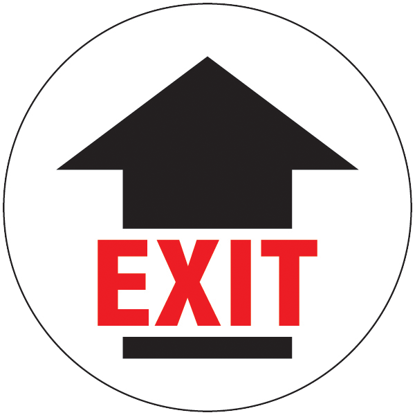 Exit with Arrow Floor Graphic - 17 Inches