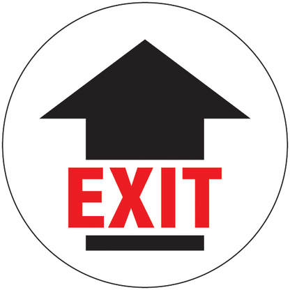 Exit with Arrow Floor Graphic - 17 Inches