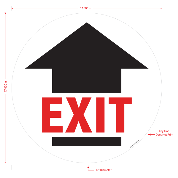 Exit with Arrow Floor Graphic - 17 Inches