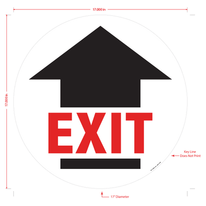 Exit with Arrow Floor Graphic - 17 Inches