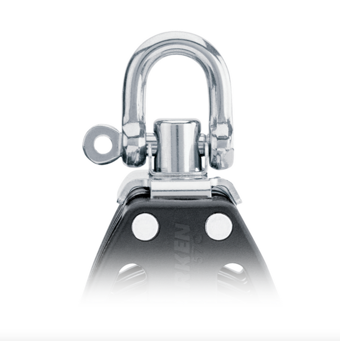 HARKEN 40mm Triple Block — Swivel, Becket, Cam Cleat