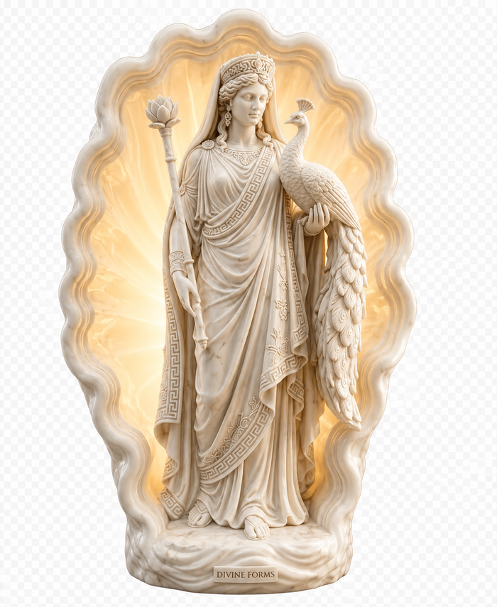 Hera Greek Goddess Lamp – Greek Mythology LED Statue – 3D Printed Goddess Decor – Custom Light Color – Mythology Gift