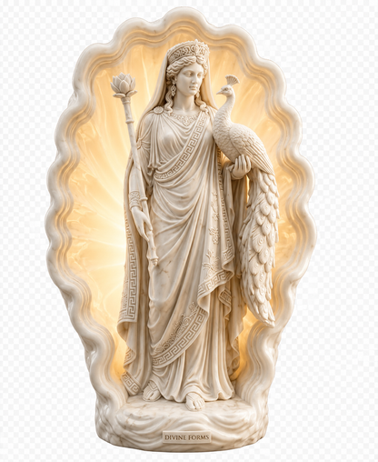 Hera Greek Goddess Lamp – Greek Mythology LED Statue – 3D Printed Goddess Decor – Custom Light Color – Mythology Gift
