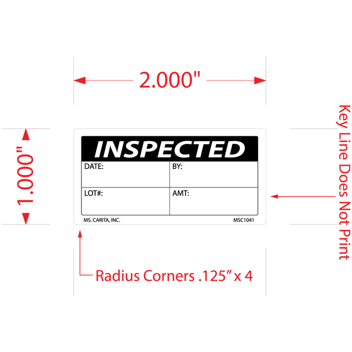 Inspected Labels, 2 Inch x 4 Inch, 1000 per Roll
