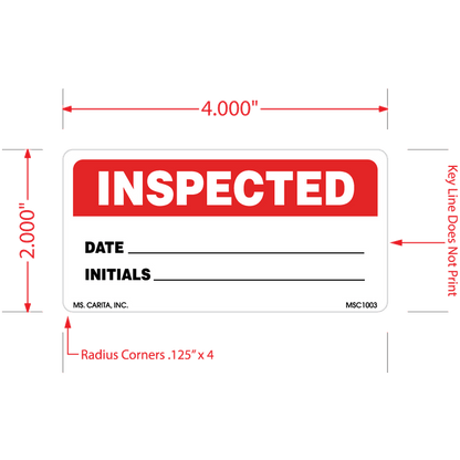 Inspected Labels, 2 Inch x 4 Inch, 500 per Roll