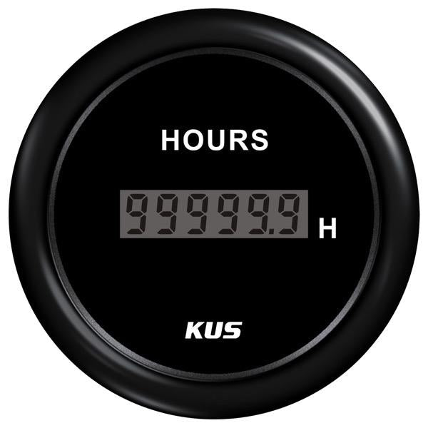 KUS 12/24V Digital Hour Meter Gauge - 52mm Dia.