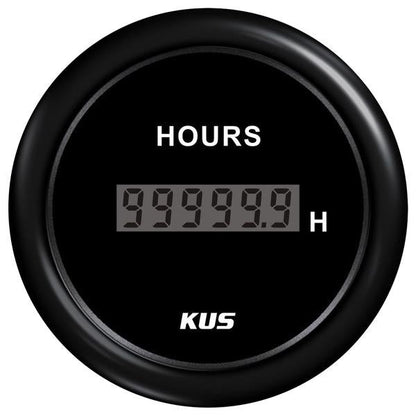 KUS 12/24V Digital Hour Meter Gauge - 52mm Dia.