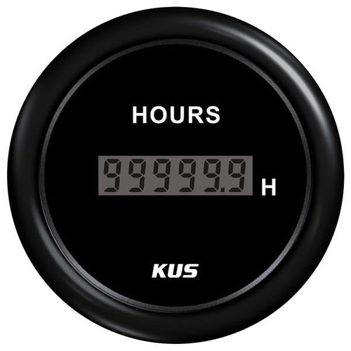KUS 12/24V Digital Hour Meter Gauge - 52mm Dia.