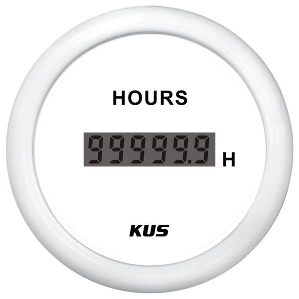 KUS 12/24V Digital Hour Meter Gauge - 52mm Dia.