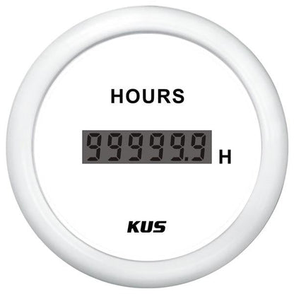 KUS 12/24V Digital Hour Meter Gauge - 52mm Dia.