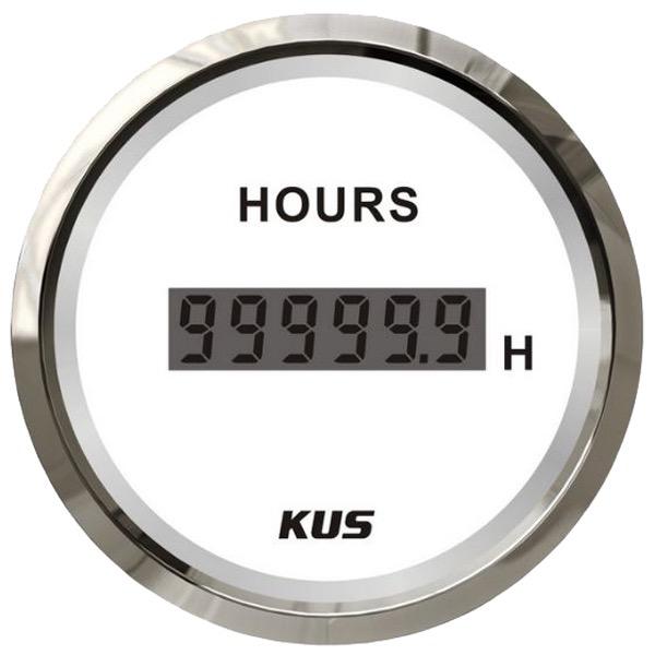 KUS 12/24V Digital Hour Meter Gauge - 52mm Dia.