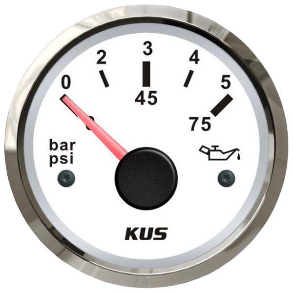 KUS 12/24V Oil Pressure Gauge - 52mm Dia.