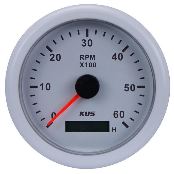 KUS 12/24V Tacho/Hour Meter Gauge - 85mm Dia.