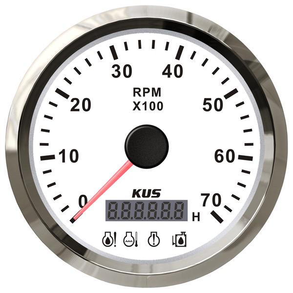 KUS 12/24V Tacho/Hour Meter Gauge - 85mm Dia.