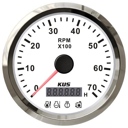 KUS 12/24V Tacho/Hour Meter Gauge - 85mm Dia.