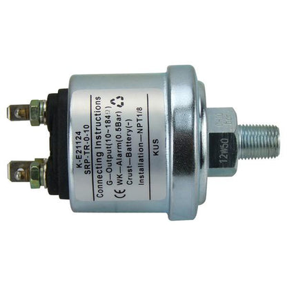 KUS 6-24V Pressure Sender - 10-184 Ohms - 0-10 Bar 0.5 Switch - 1/8"NPT