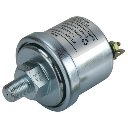 KUS 6-24V Pressure Sender - 10-184 Ohms - 0-10 Bar 0.5 Switch - 1/8"NPT