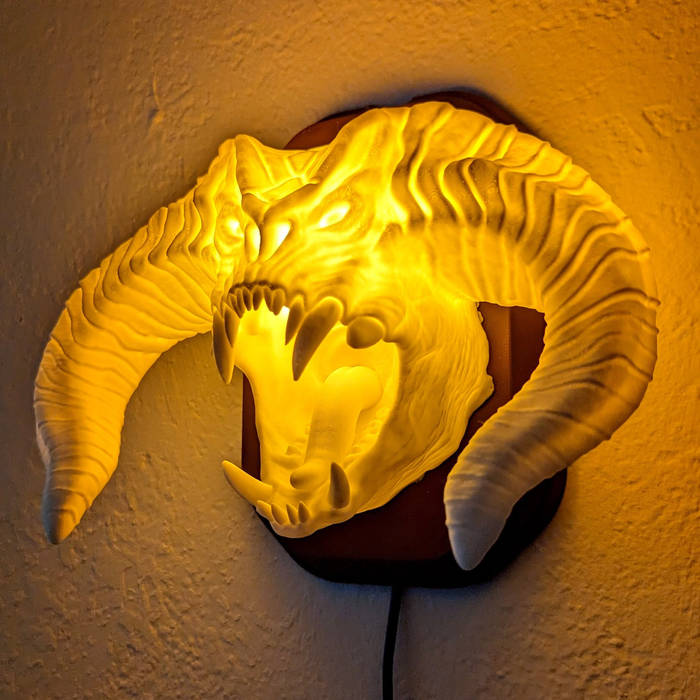 Lord of the Rings Balrog Inspired Wall Trophy Lamp – 3D Printed LED Fantasy Decor