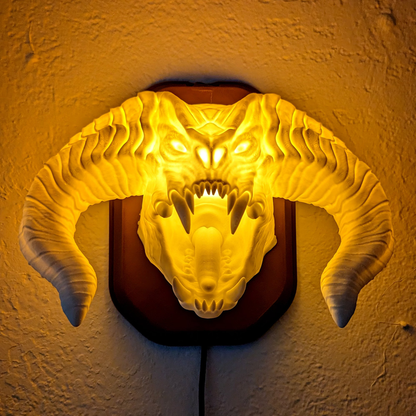 Lord of the Rings Balrog Inspired Wall Trophy Lamp – 3D Printed LED Fantasy Decor