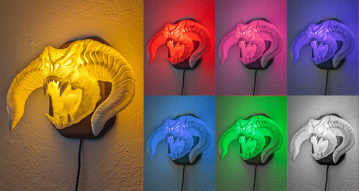 Lord of the Rings Balrog Inspired Wall Trophy Lamp – 3D Printed LED Fantasy Decor