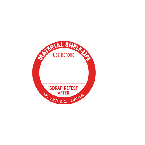 Material Shelf-Life Labels, 1.5 Inch, 1000 per Roll