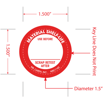 Material Shelf-Life Labels, 1.5 Inch, 1000 per Roll