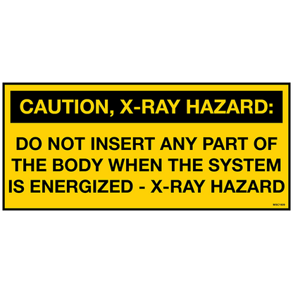 Pack of Caution X-Ray Hazard Decals - 4.0" x 9.0"