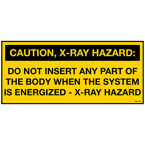 Pack of Caution X-Ray Hazard Decals - 4.0" x 9.0"