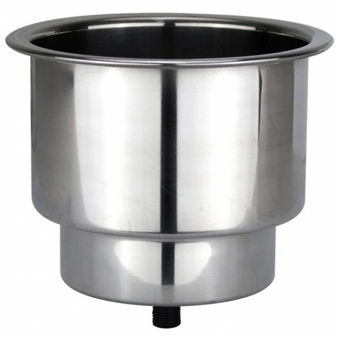 Reelax Drink Holder Recessed/Stepped Stainless Steel includes Drain - Bosuns Boat