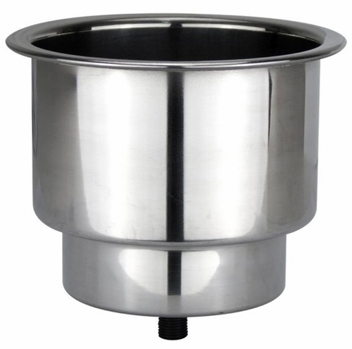 Reelax Drink Holder Recessed/Stepped Stainless Steel includes Drain - Bosuns Boat
