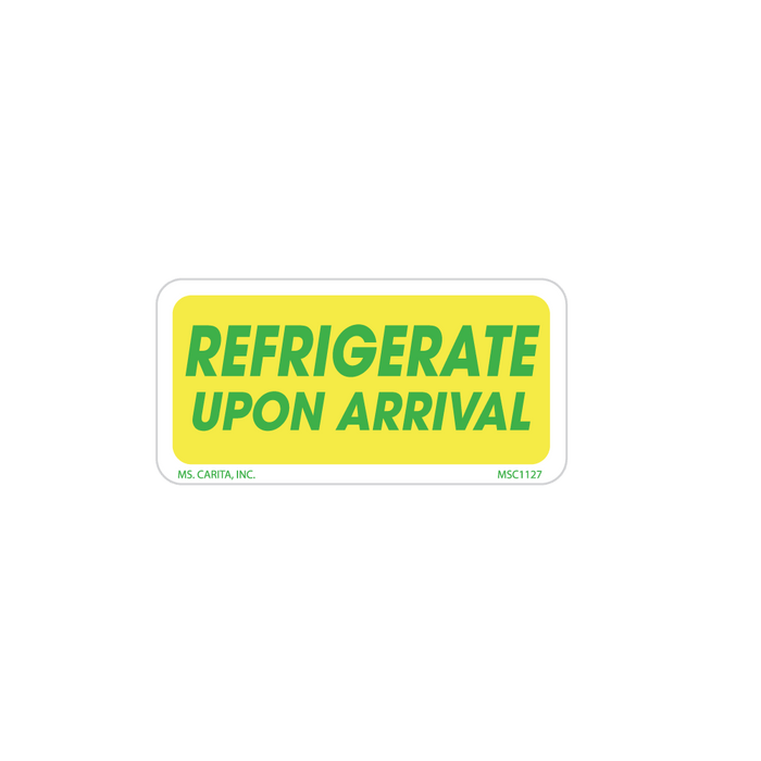 Refrigerate Upon Arrival Labels, 1 Inch x 2 Inch, 1000 per Roll
