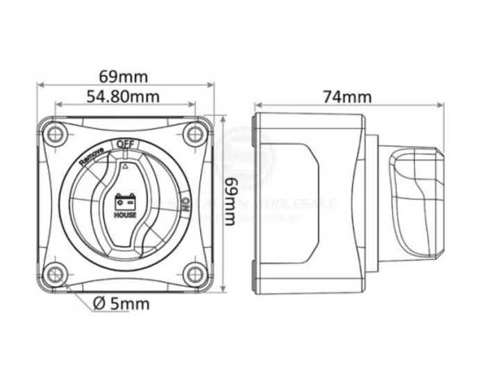 RELAXN BATTERY SWITCH - 2 POSITION- HD - SURFACE MOUNT