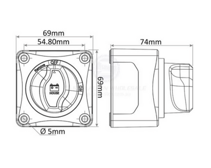 RELAXN BATTERY SWITCH - 2 POSITION- HD - SURFACE MOUNT