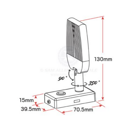 RELAXN LED - BLADE READING LIGHT - DIMMABLE - USB CHARGER (BLACK BASE)